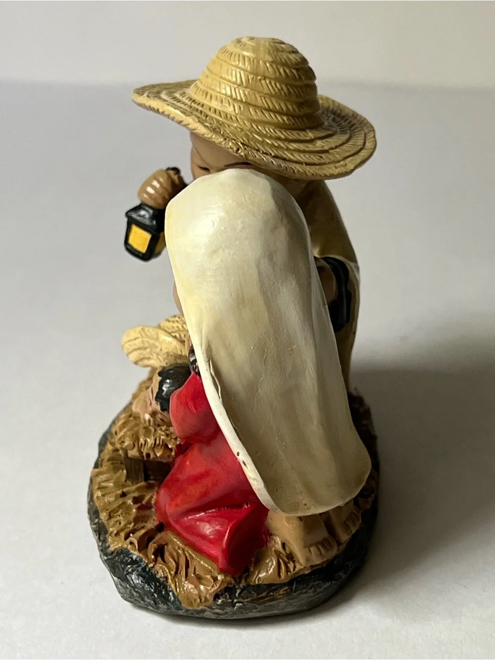 Hand-Painted Nativity Figurine Set - Red, Cream, Gold